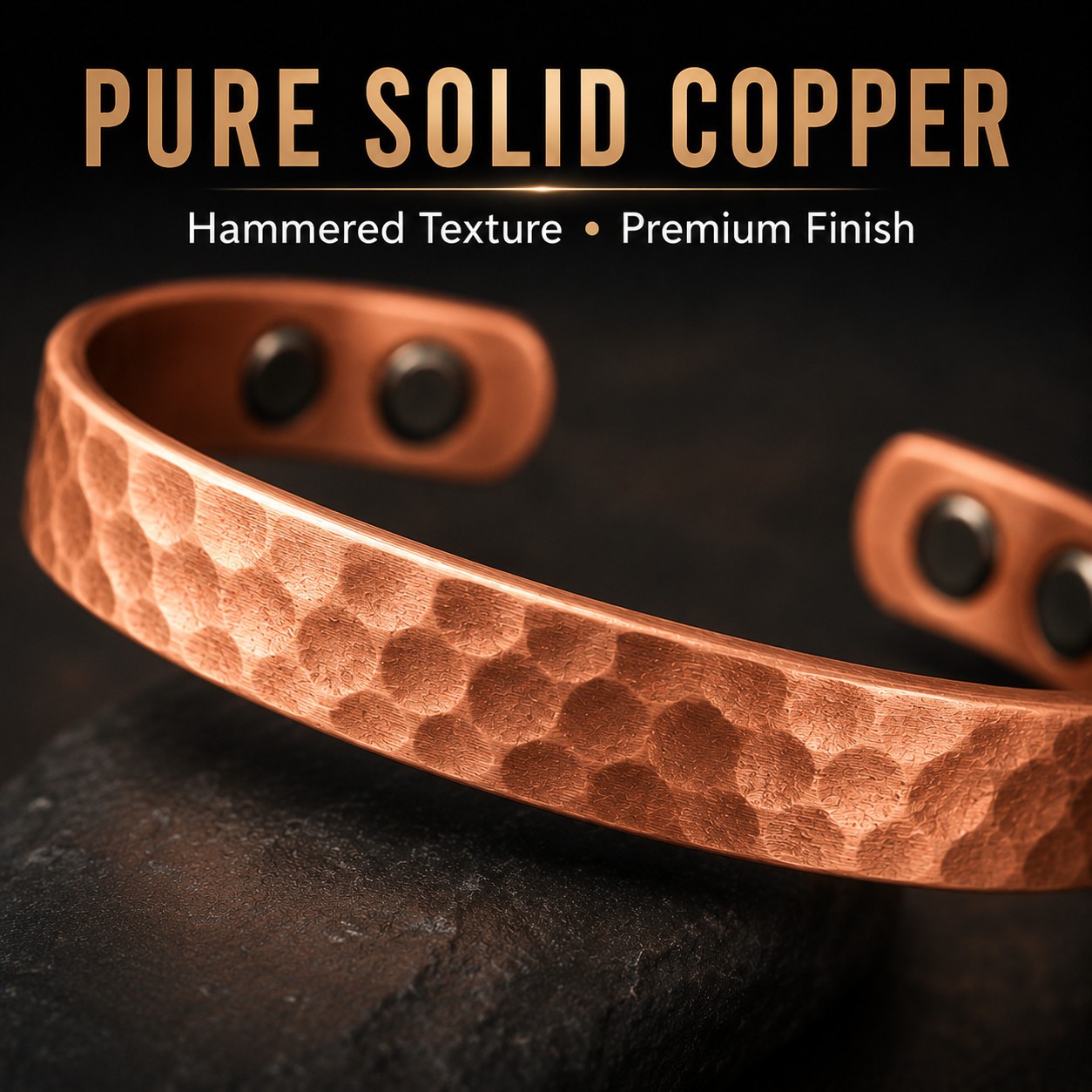 Magnetic Copper Bracelet Pure Solid Copper 6 Magnets Adjustable Cuff Women Men