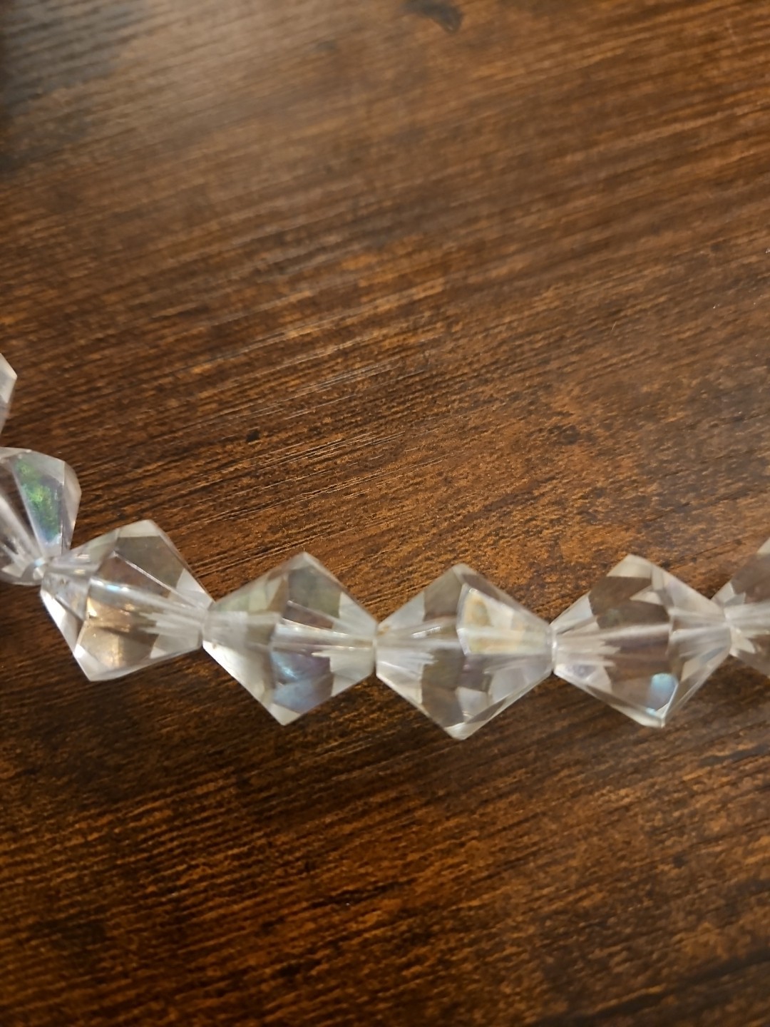 Vintage Clear Lucite Acrylic Plastic Chunky Necklaces 20 Inches As Pictured
