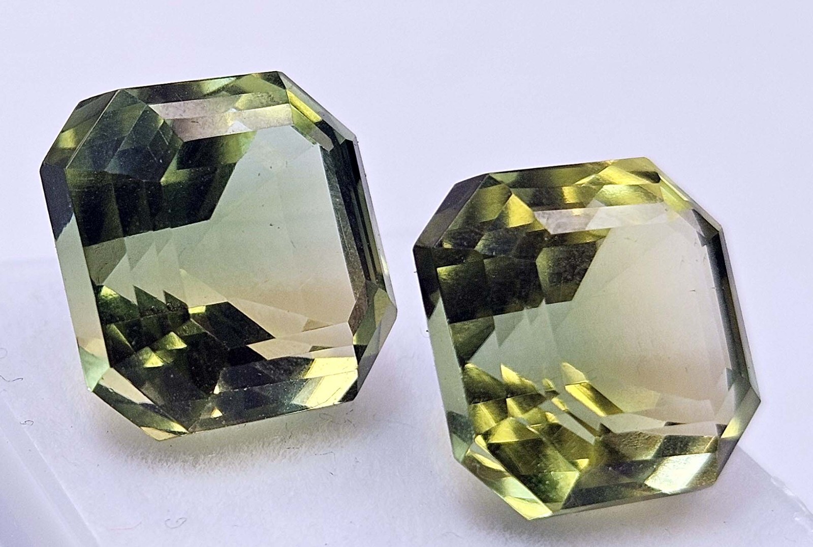 Asscher Cut Pair Bi-Colour Tourmaline 8 Ct Loose Gemstone For Earring Making