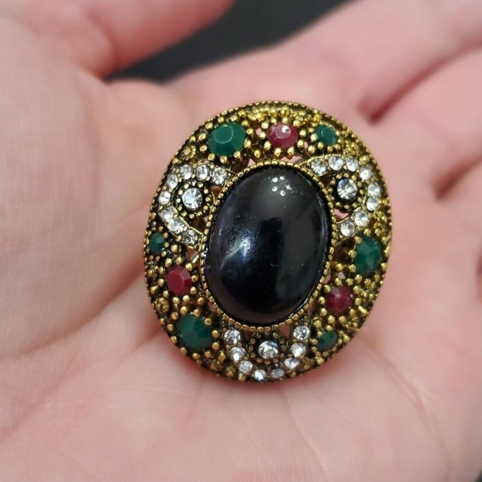 Gold tone and silver tone bling ring 6.25
