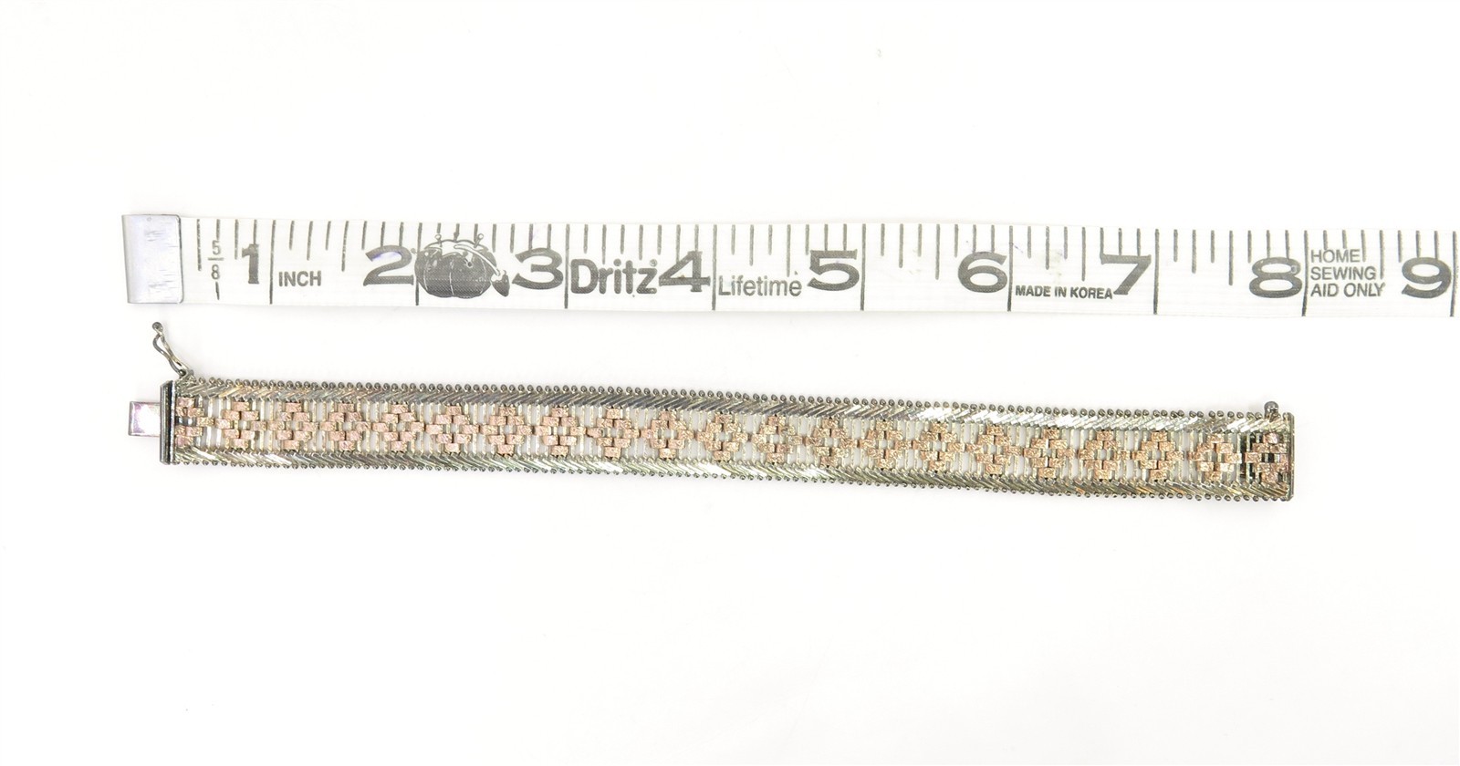 Milor Vintage Basket Weave Two-tone Bracelet .925 Sterling Italy 7.5 in