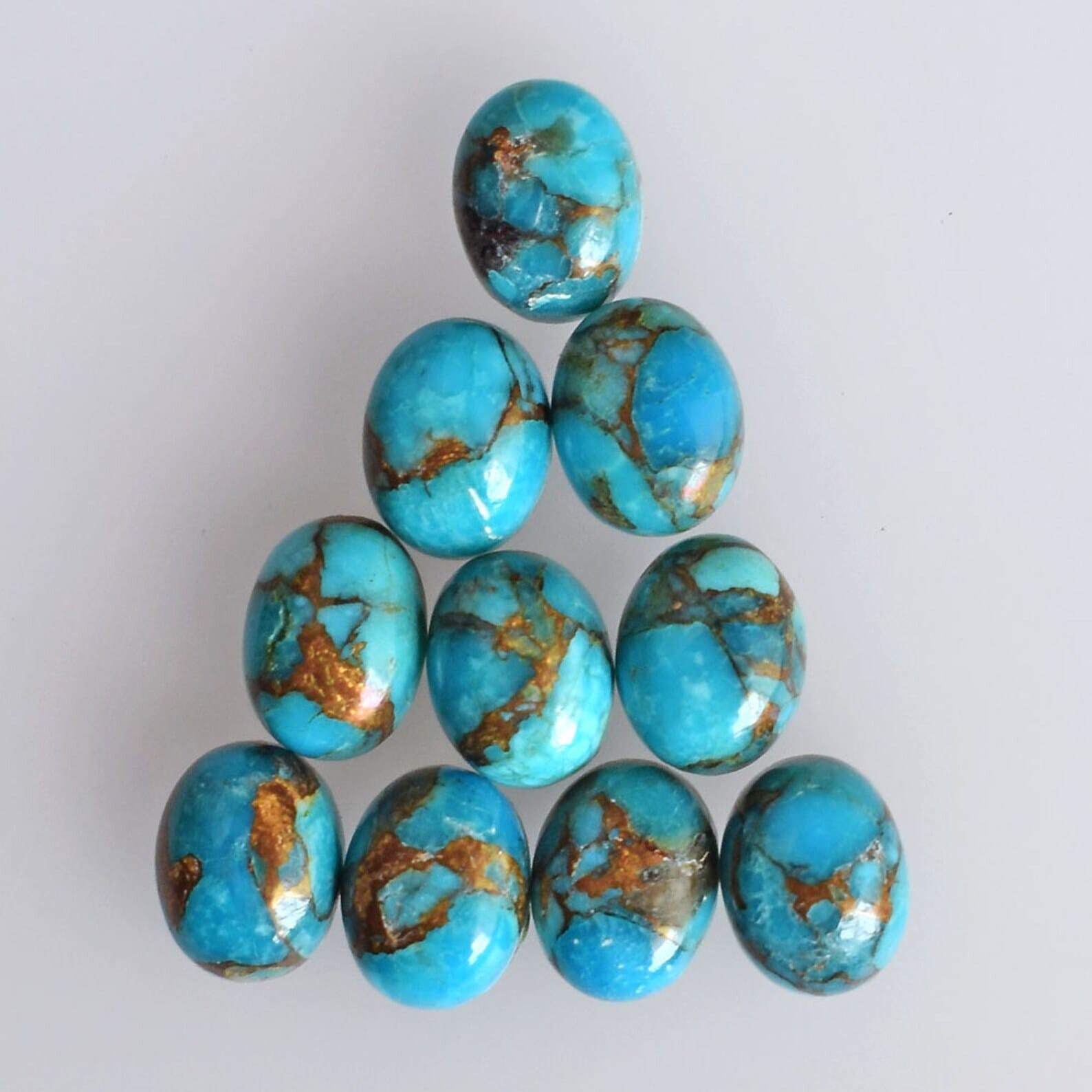 Blue Copper Turquoise Oval Cabochon Loose Gemstone Wholesale Lot