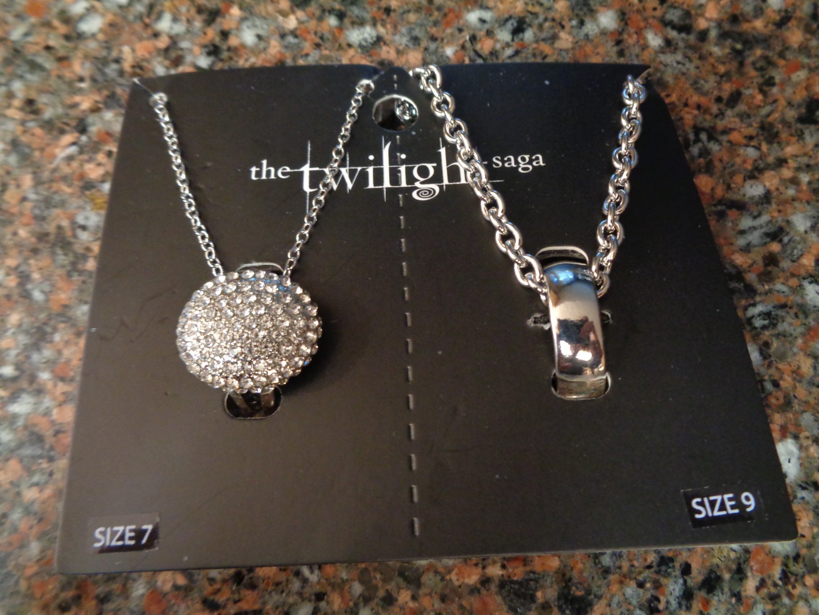 The Twilight Saga Edward & Bella Wedding Ring Necklace Set of 2 Bioworld New