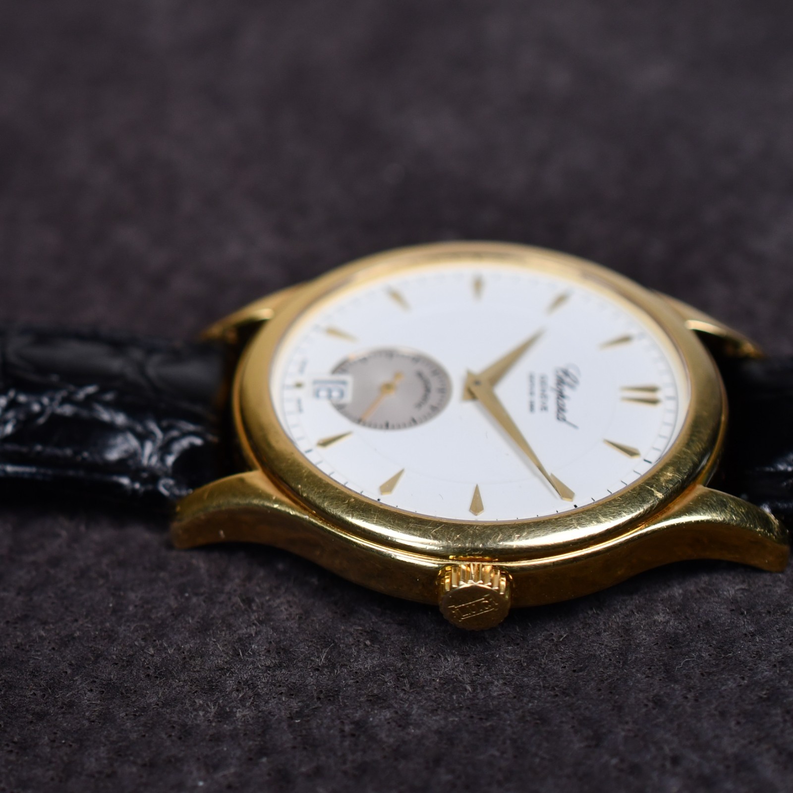 Chopard 16/1860 36mm 1998 Caliber 3.96 18k Yellow Gold Full Set Double Back Auto