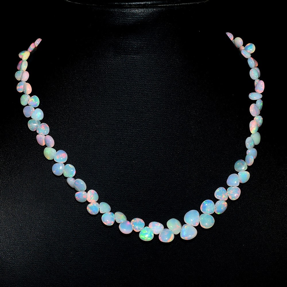 Very Attractive White Ethiopian Opal 67. Cts Beaded Fabulous Necklace VK 19 E711