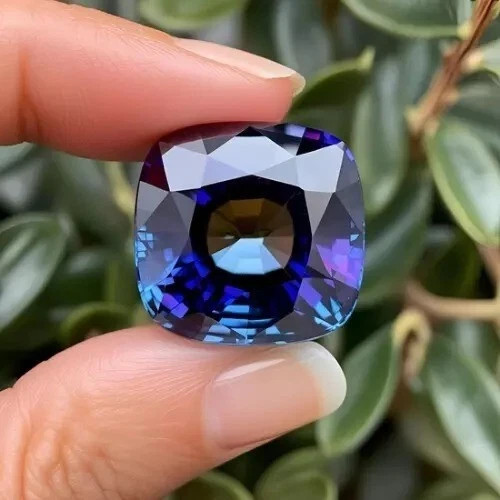 8 Ct+ Natural AAA+ CERTIFIED Alexandrite Color Change Cushion Cut Loose Gemstone