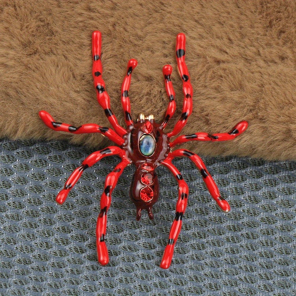 Luxury Halloween Exaggerated Spider Brooch Creative Fashion Insect Clothing Pin
