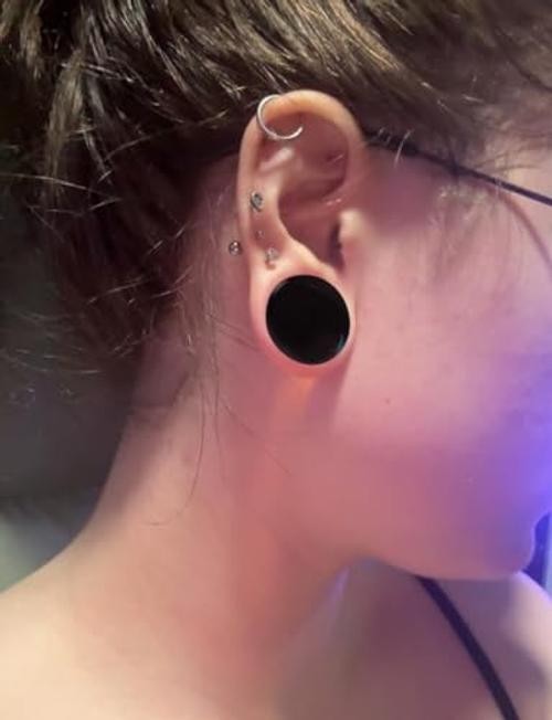 6G-30mm Solid Acrylic Black Gauges for Ear 30mm = 1 3/16 inch = 1.18 inch