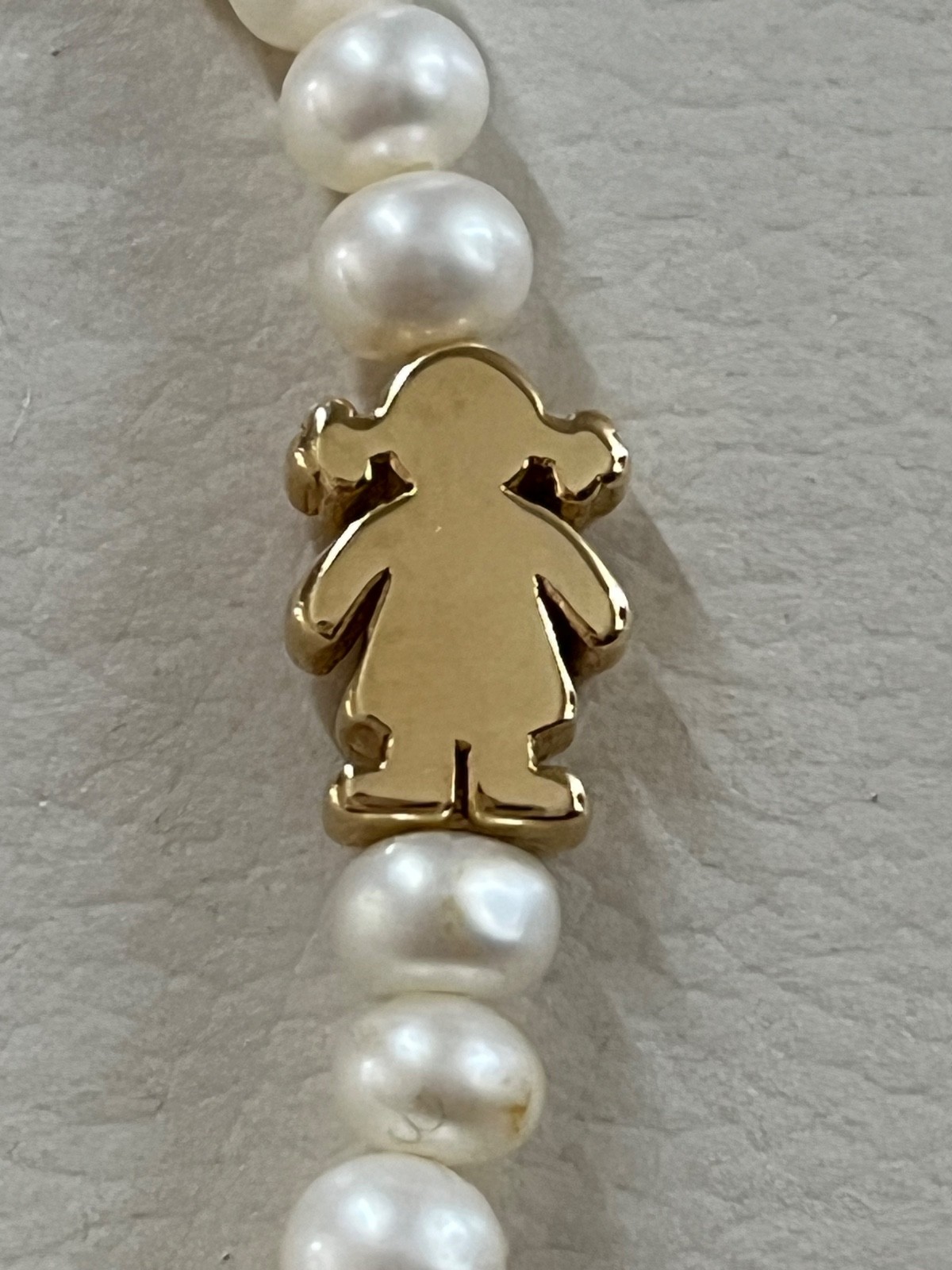 Authentic 18K Yellow Gold and White Pearls TOUS Bracelet