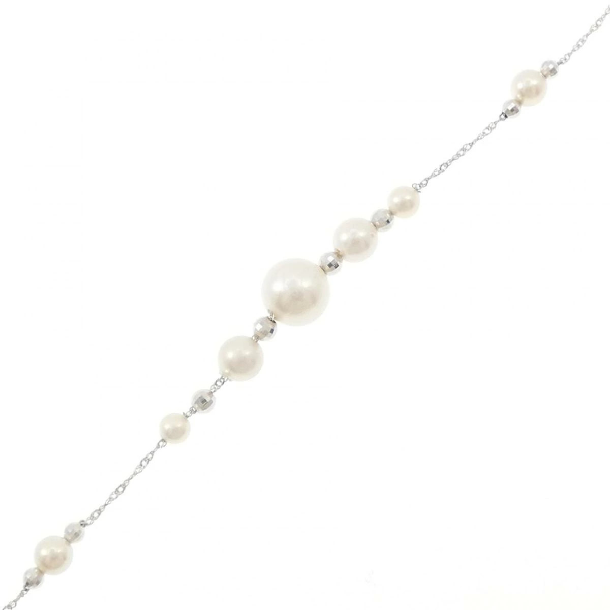 K18 White Gold Akoya Pearl Bracelet 18cm Used