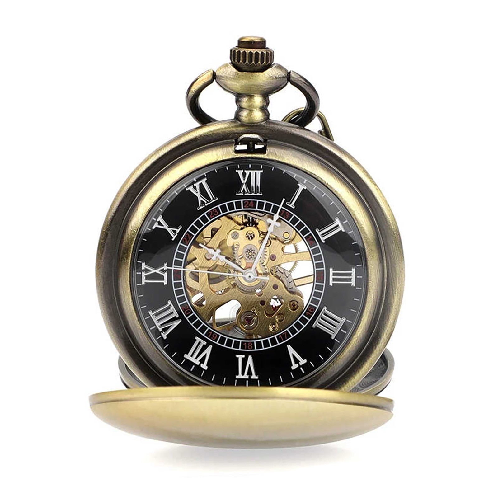 0.7in Dial Thickness Men’s Mechanical Vintage Pocket Watch Ideal Gift Kit