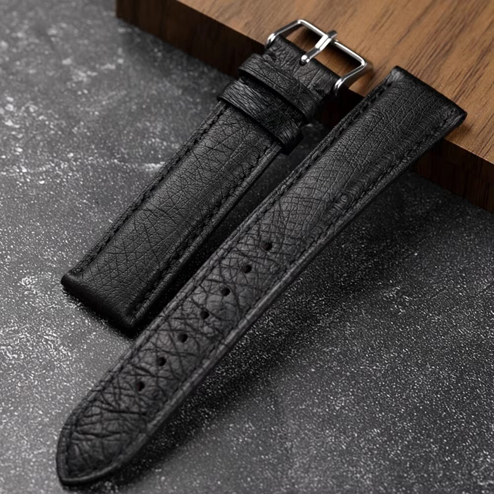 Black Brown Ostrich Leather Watch Strap 18mm 19mm 20mm 21mm 22mm
