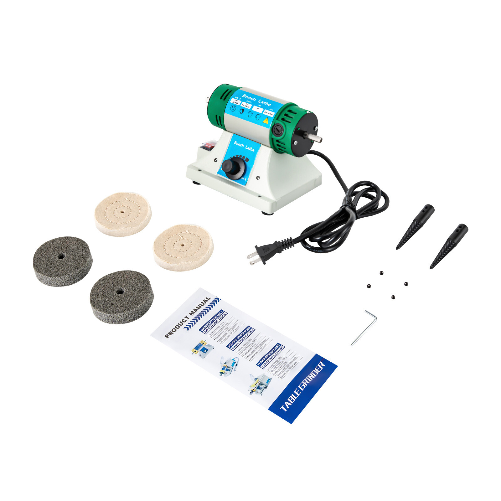 Variable Speed Bench Grinder Jewelry Polisher Polishing Machine Craft Buffing