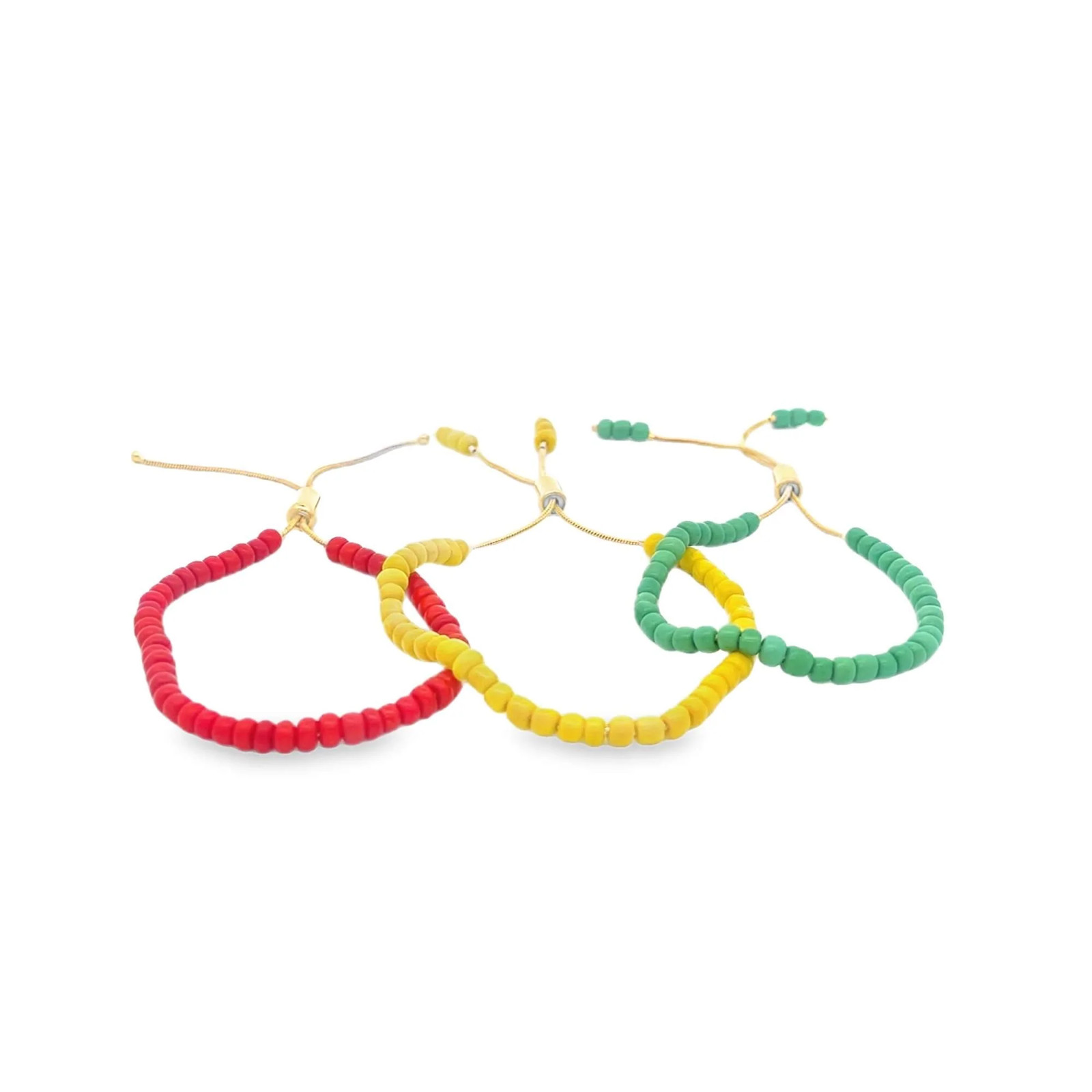 Enamel Colored Beads Adjustable Round Snake Bracelet (I454)