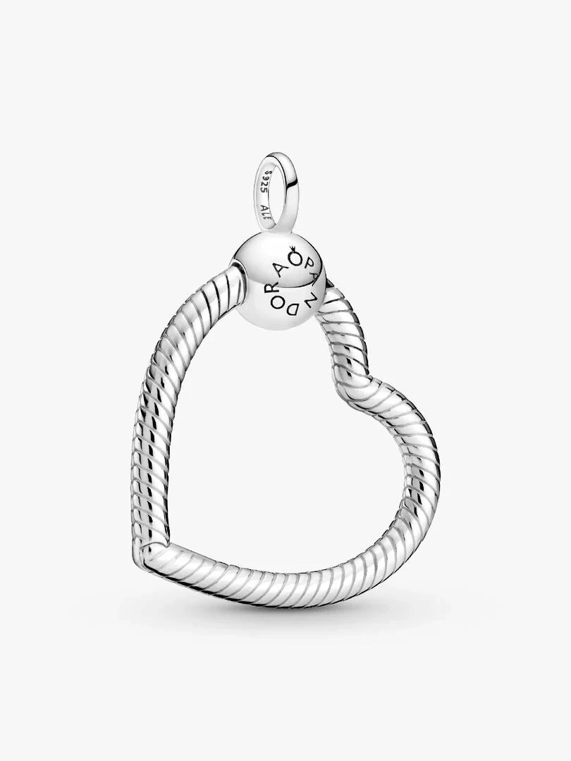 Authentic PANDORA Moments Heart Pendant Charm Holder 925 Silver NEW w/Pouch
