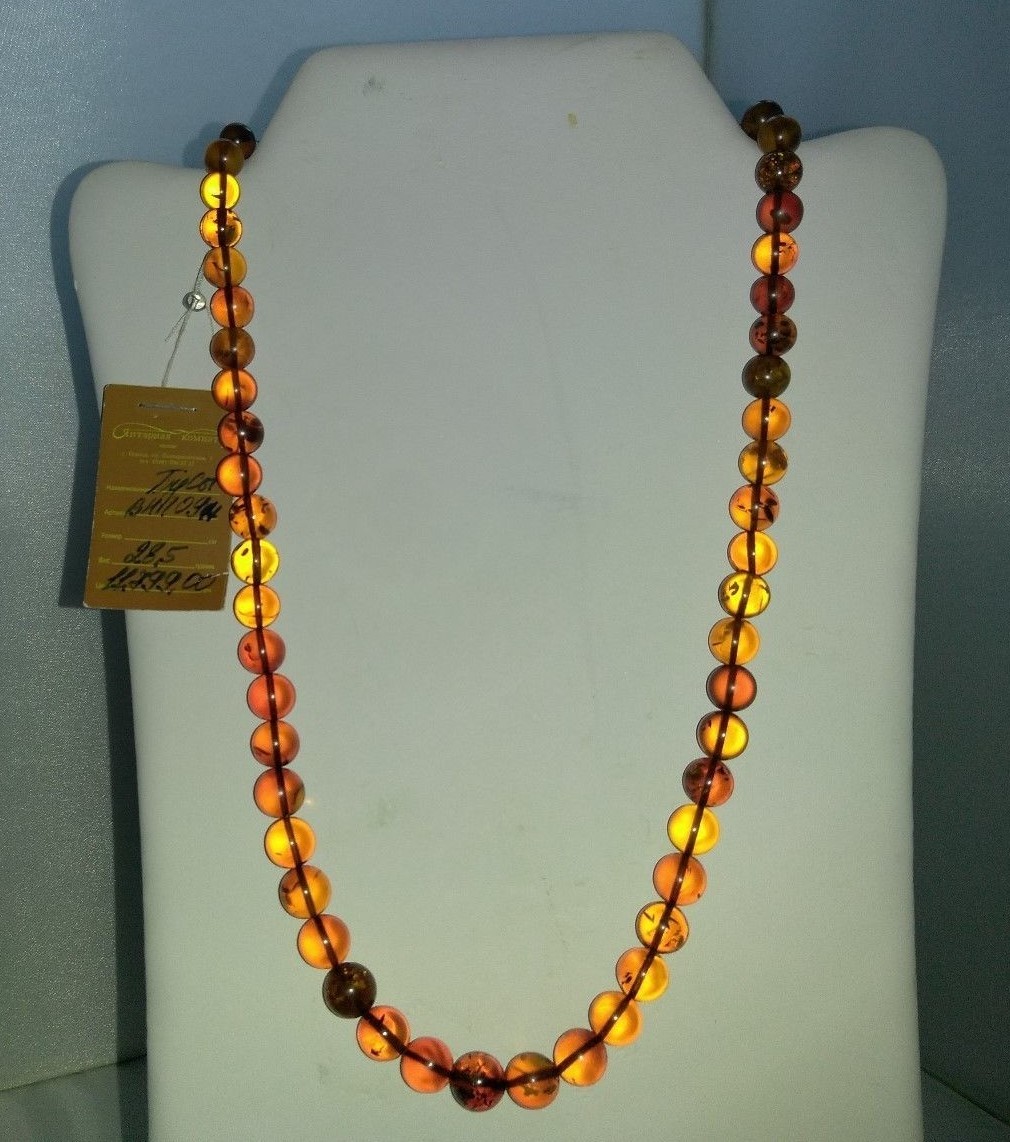 Genuine Cogniac Amber beads from Odessa Ukraine 22.5″ 28.5 grams