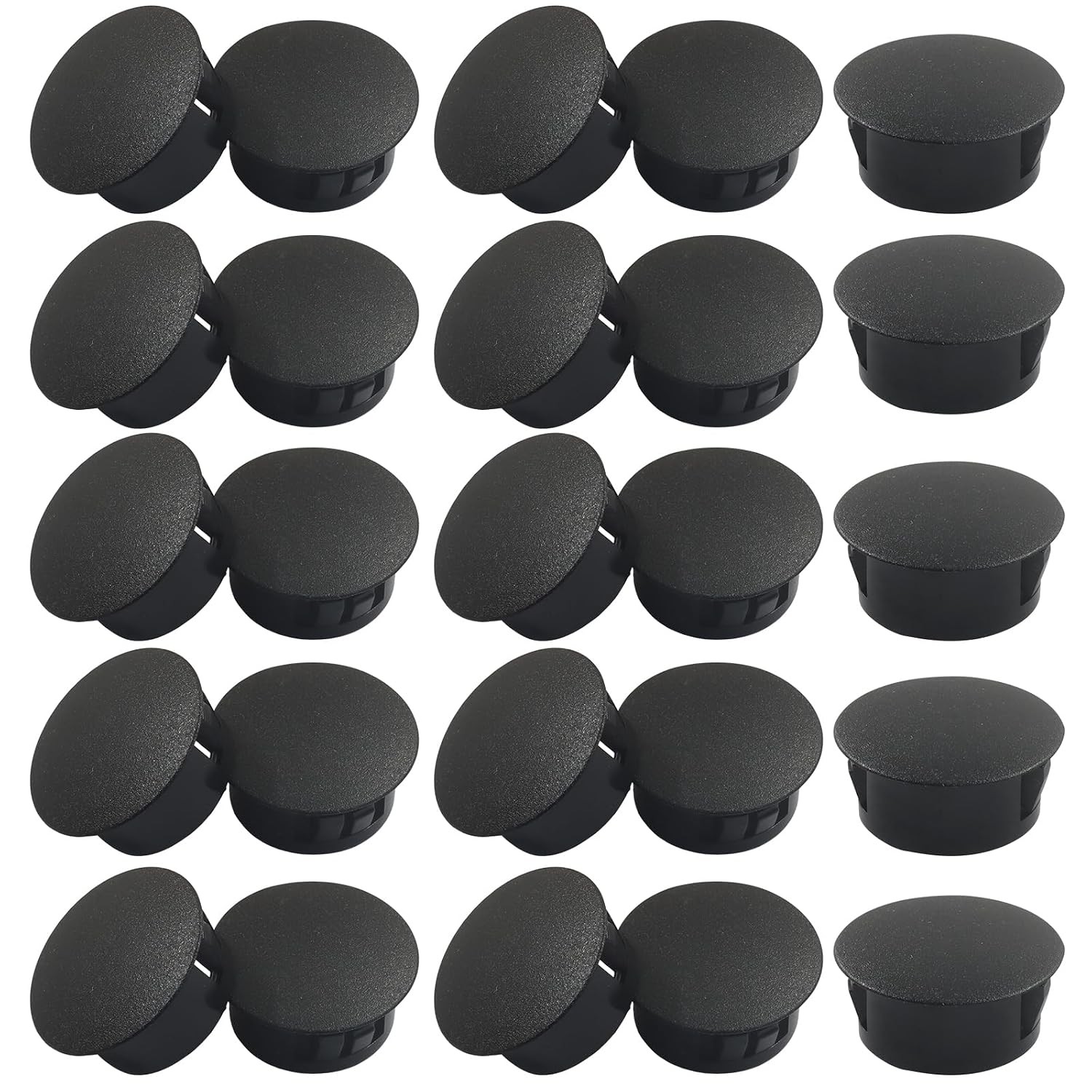 Plastic Hole Plugs, Flush Type, Panel Snap in Locking, Round Hole Cover, Cabinet