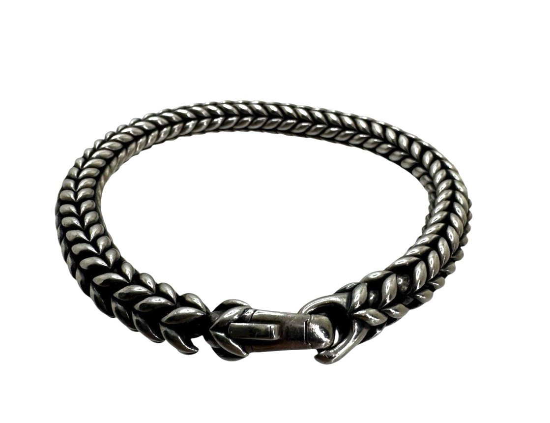 David Yurman Sterling Silver Chevron Bead Bracelet 8.25 Inch
