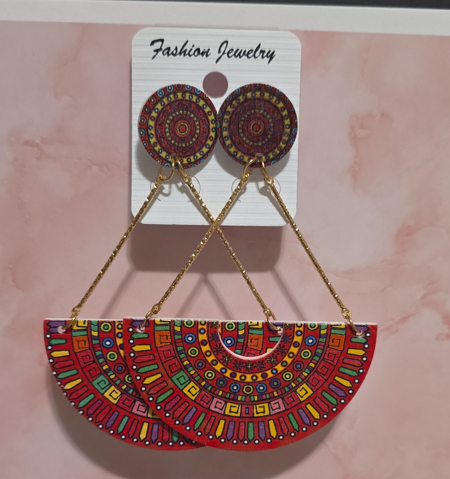 Multicolor Bohemian Round Dangle/Drop Earrings Metal Butterfly Back Closure