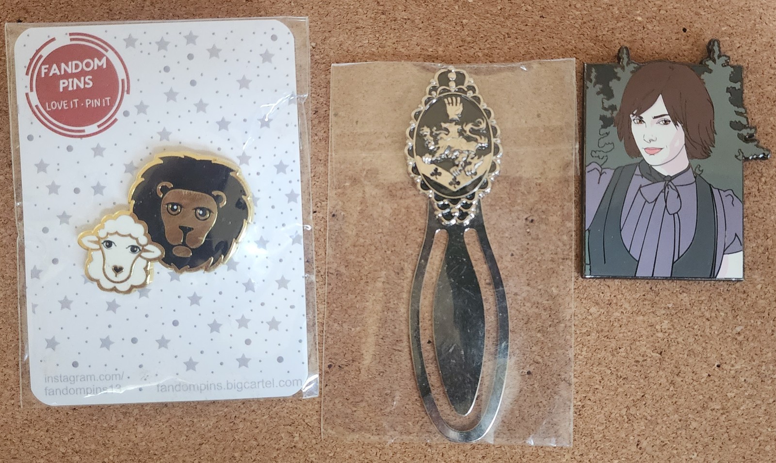 Lot of (2) Twilight Saga Fantasy Pins + Cullen Coven Crest Bookmark