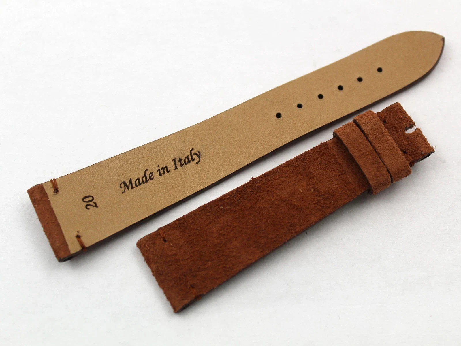 Burnt Brown Suede Strap Various Sizes Buckle Pin Top