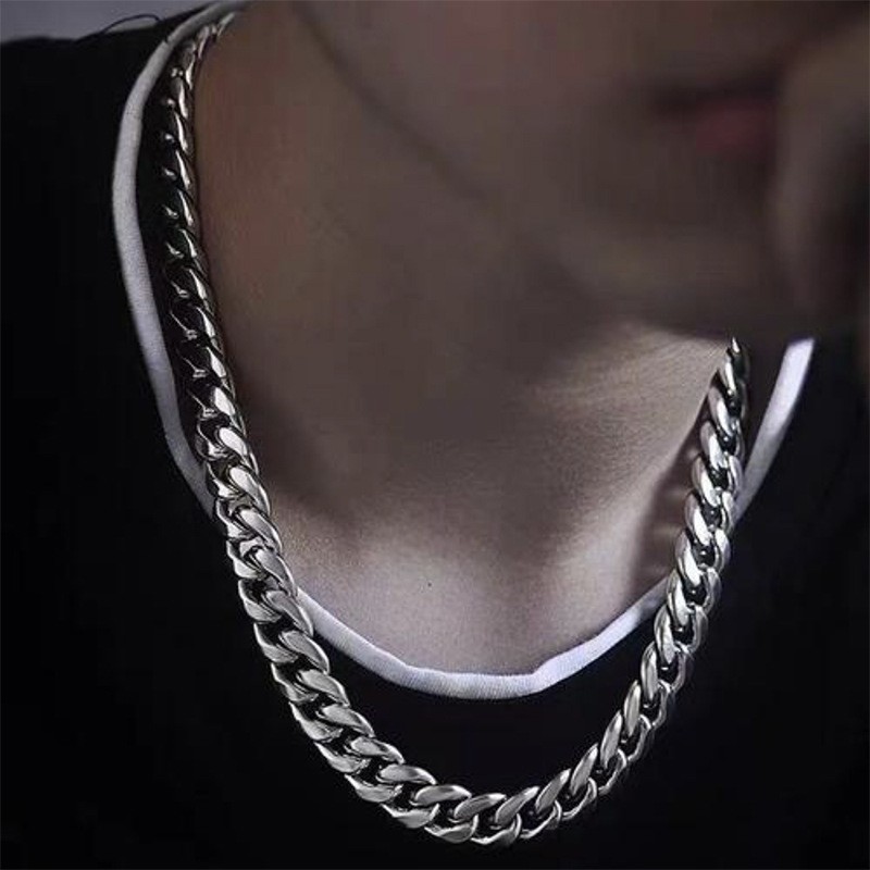 925 Sterling Silver Plated Cuban Link Chain Necklace for Men – 6MM, 8MM, 10MM Hi