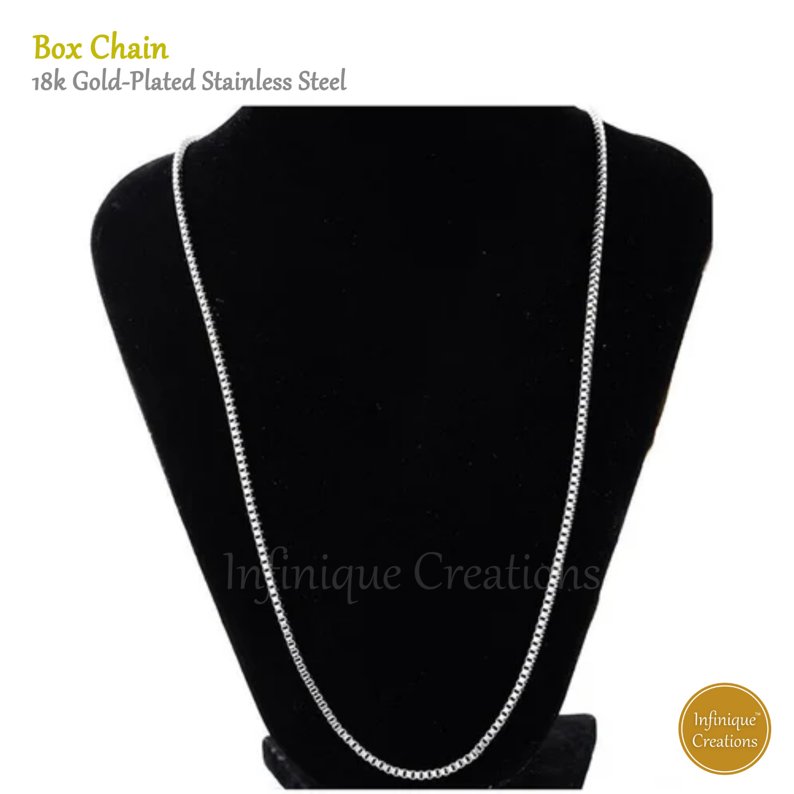 Stainless Steel Silver Box Chain Bracelet and Necklace Men Women 1mm-4mm 7-38″