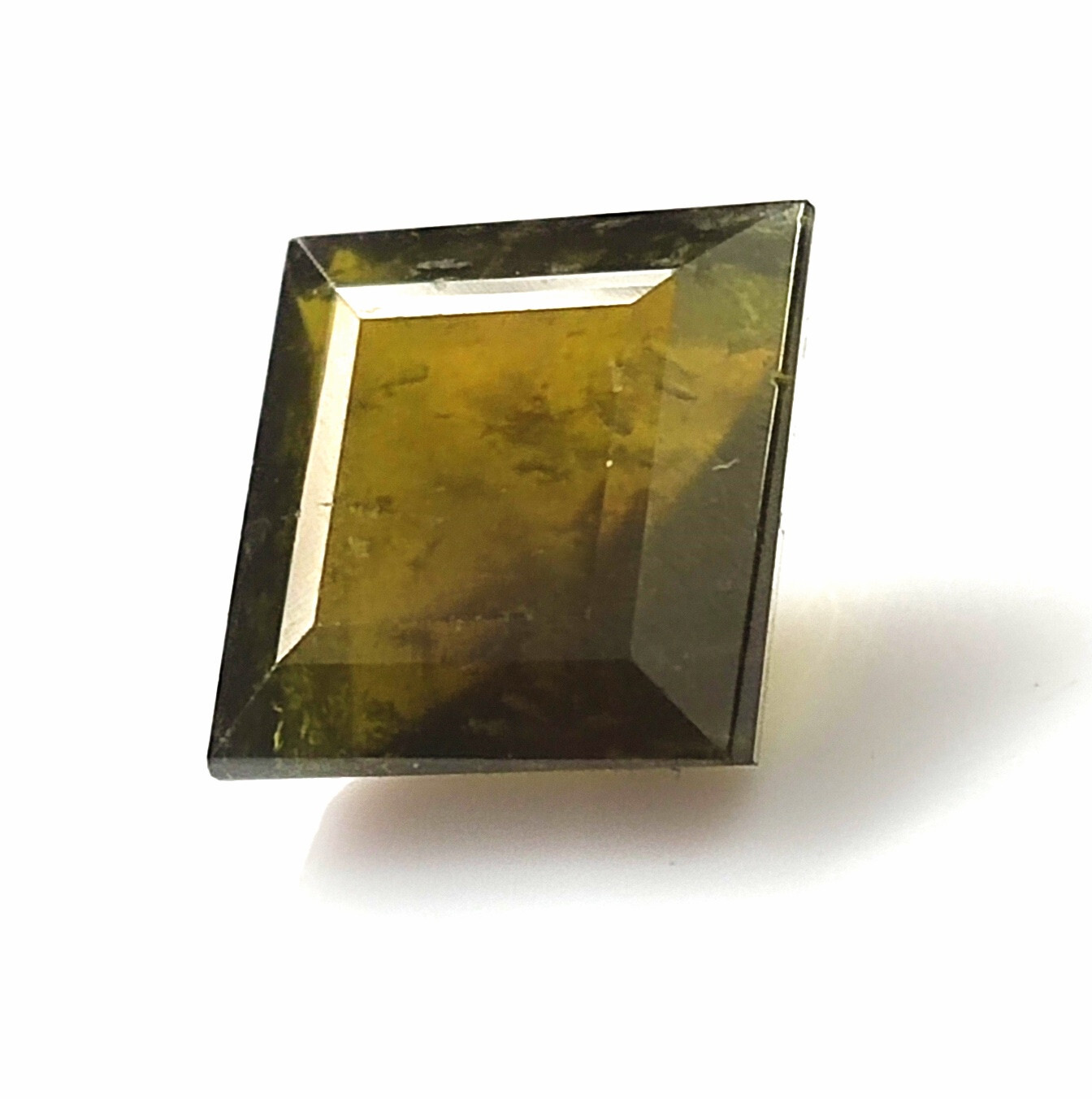 6.80 Carat Natural Green Vasonite Square Cut Faceted Untreated Gemstone 10.4 mm