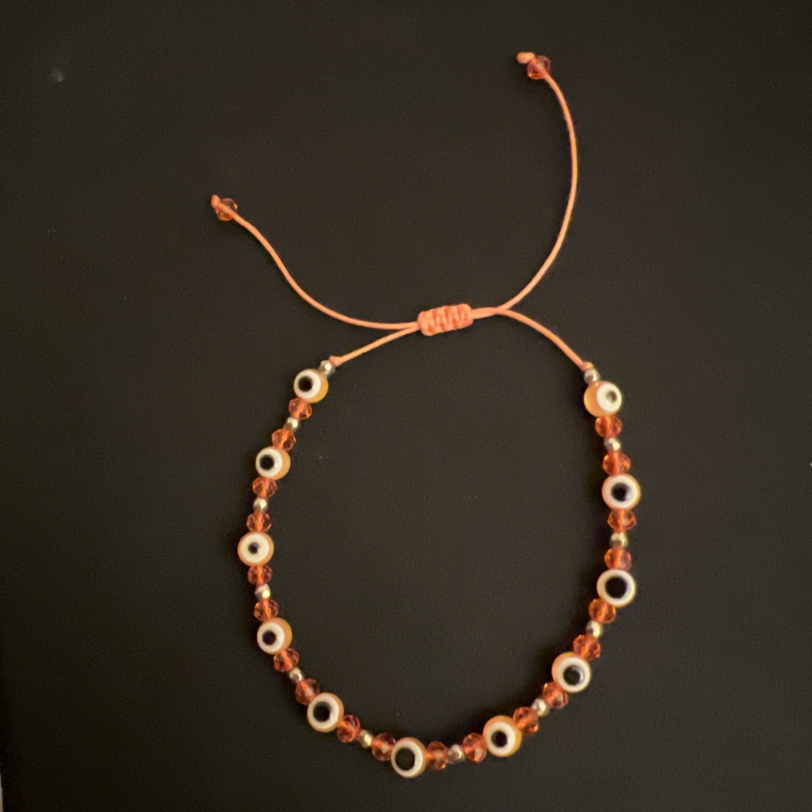 NEW Adjustable Orange evil eye bracelet Good Luck Protection