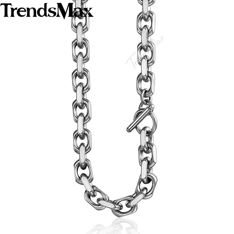 9mm CABLE Rolo Link Stainless Steel Necklace Toggle Men Chain Jewelry Gift 18-26
