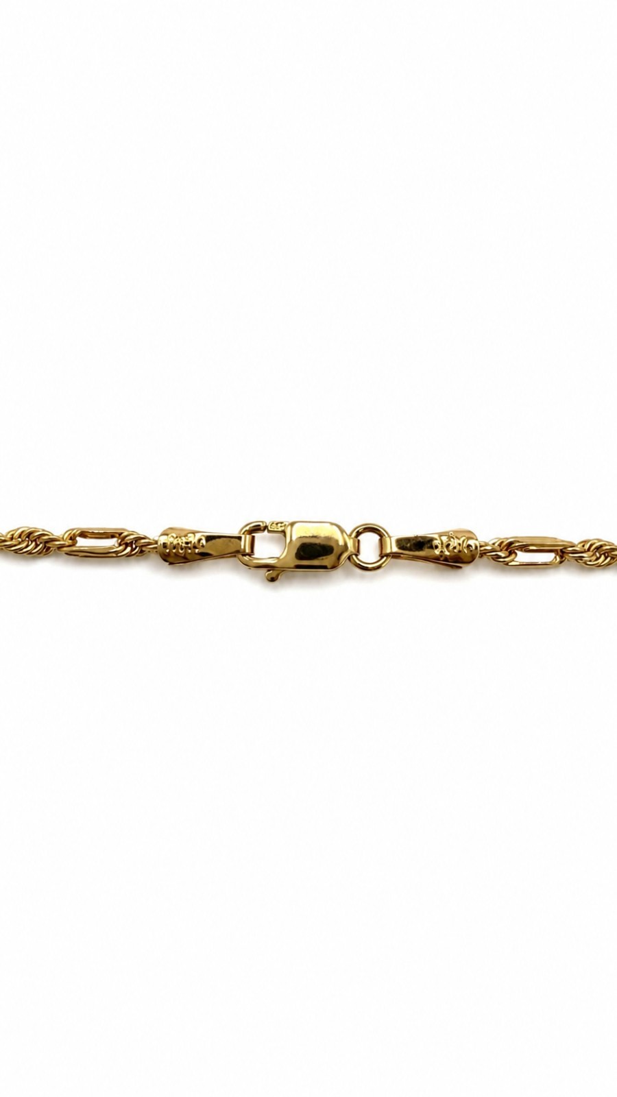 10K Solid Gold Figaro Rope Chain 20″- Torsal Figaro Oro Solido 10k 50cm Unisex