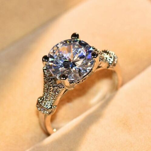 2Ct Lab Created Diamond Solitaire Engagement Ring Solid 14K White Gold Over