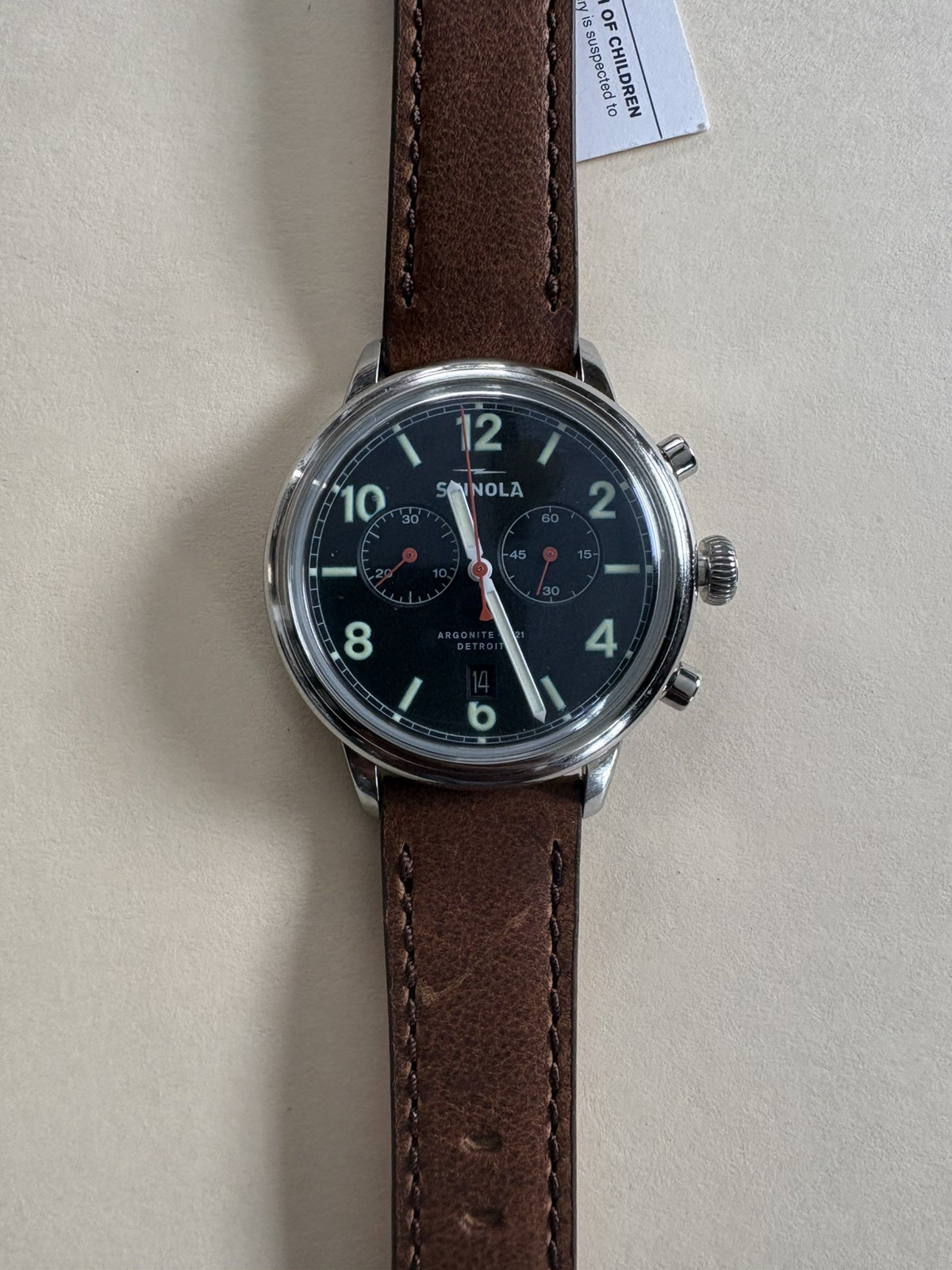 SHINOLA Detroit Men’s The Traveler S0120245782 2 Eye Chronograph Watch $850