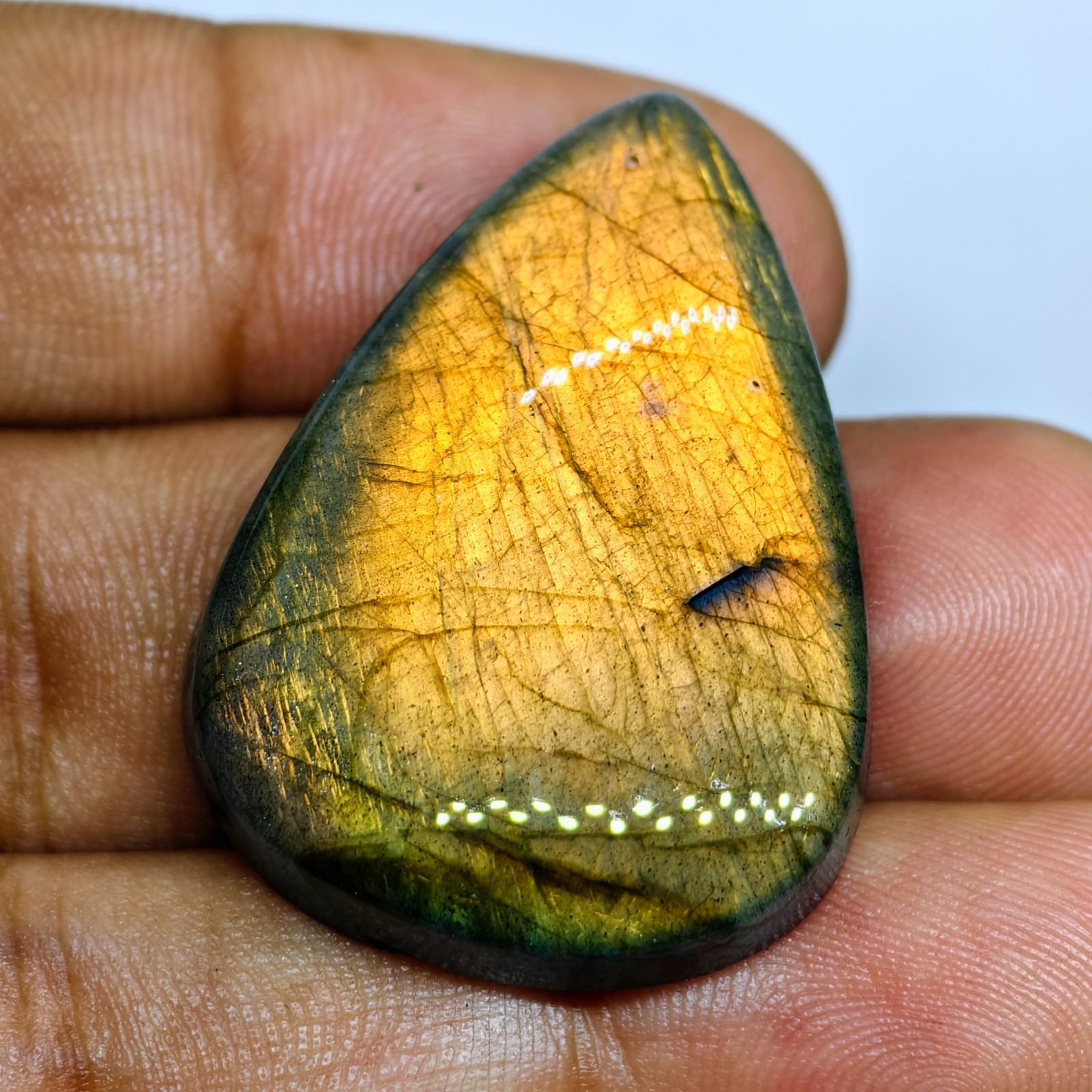 57 Cts Natural Labradorite Cabochon Gemstone For Jewelry 35.6×24.8×8.4 MM