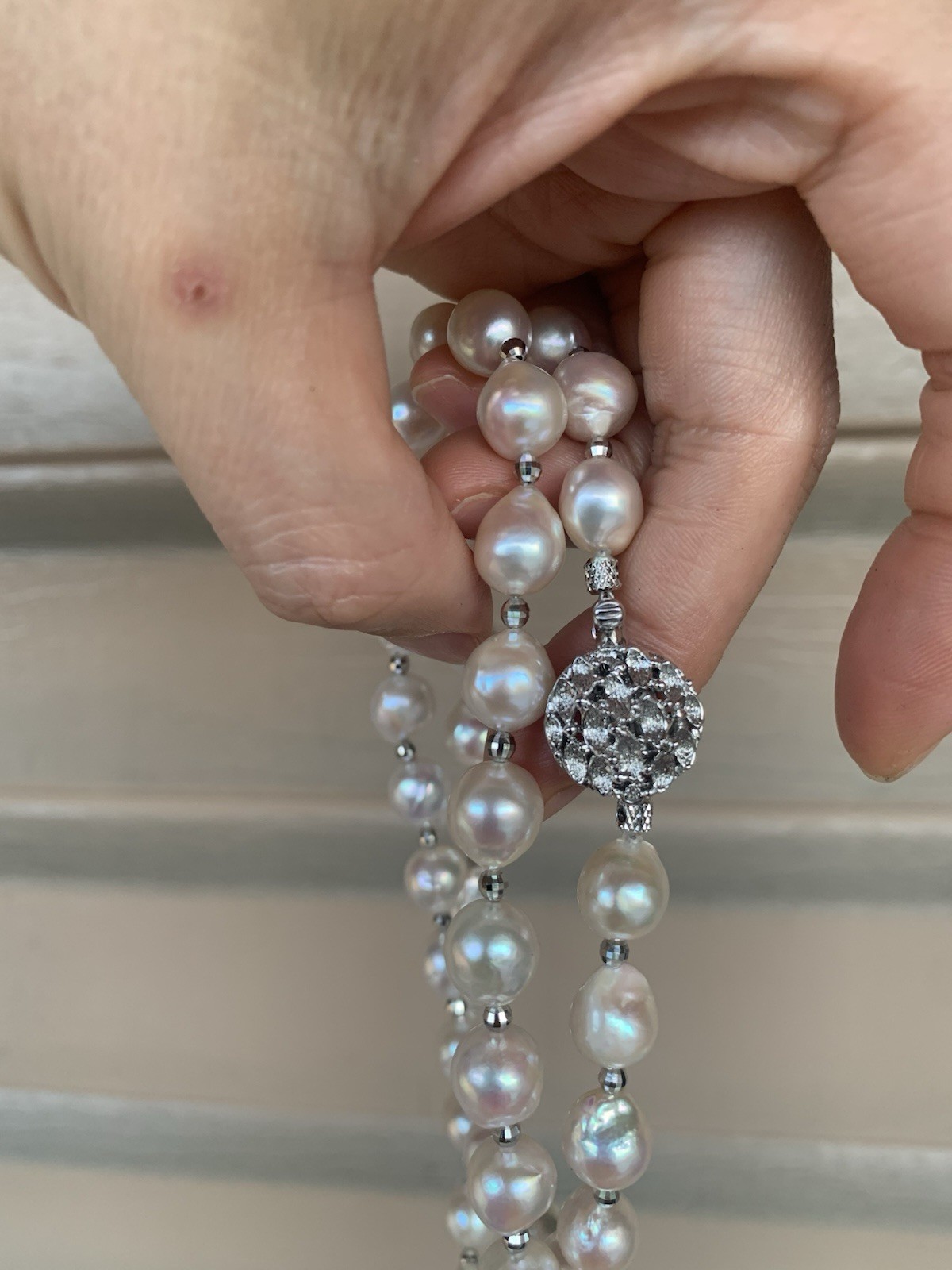 NEW 24” south sea saltwater Pearl beaded necklace 9mm baroque