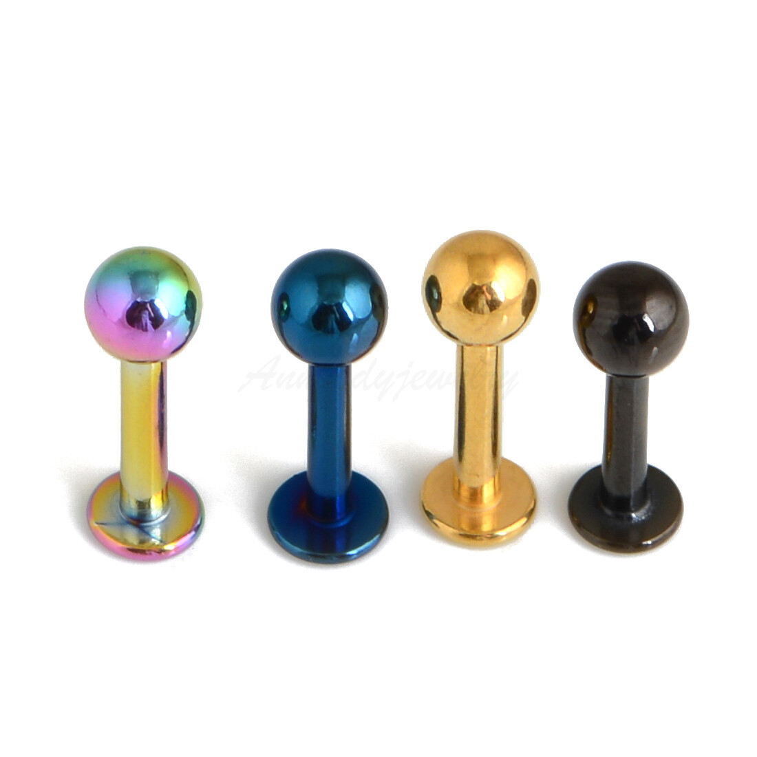 16G 14G 5/16”(8mm) Titanium Anodized Steel Labret Monroe Ring Tragus Ear Lip Bar