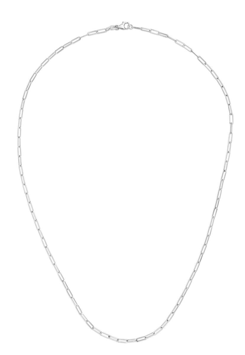 18k White Gold Solid PAPERCLIP Cable Link Chain Necklace 16 Inch 2 Grams 1.5MM
