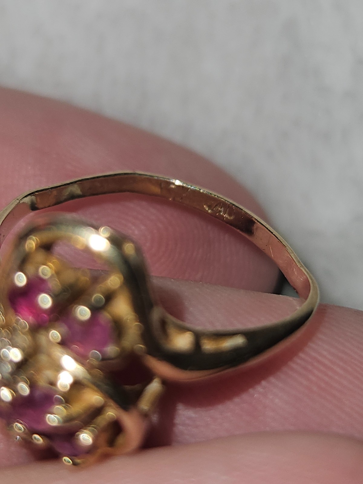 2 CT Round Simulated Pink Ruby Cluster Women Wedding Ring 14K Yellow Gold Plated