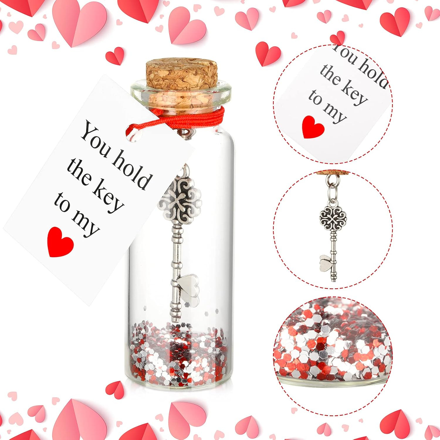 Handmade Romantic Message Bottle Gift for Anniversary, Birthday, Valentine’s Day