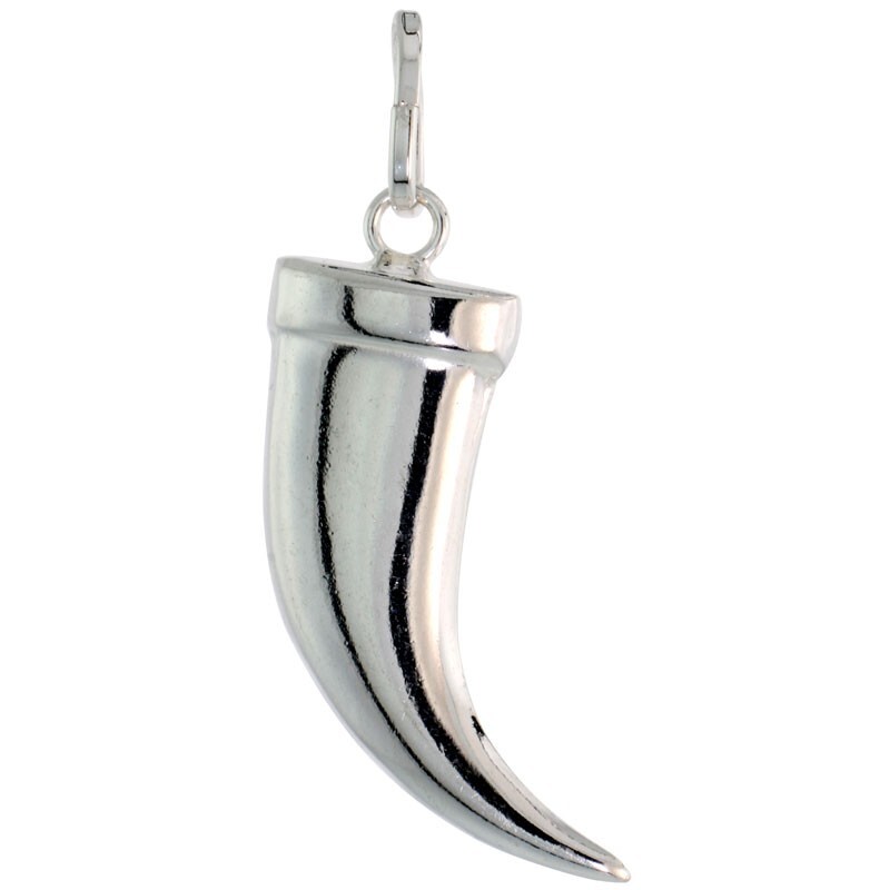 925 Sterling Silver Large Bear Claw Pendant Italy 1 7/16 (36mm) Inch Tall