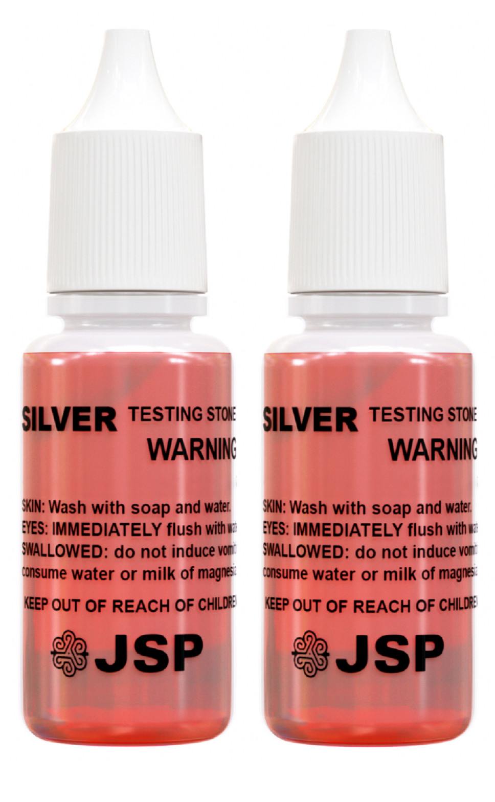 2 JSP JEWELRY TESTING ACID SOLUTION SILVER 925 TEST SCRAP 1/2 fl oz. BOTTLE