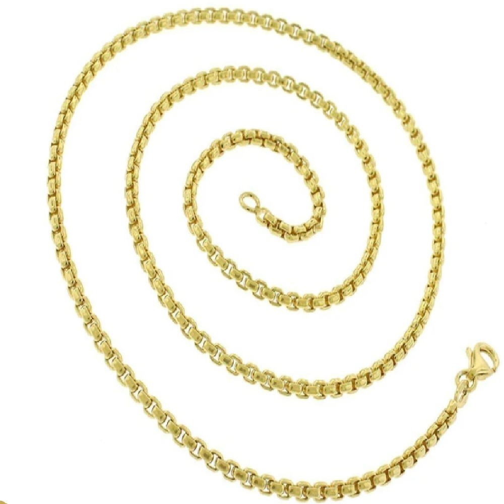 Men&Women’s 18K Yellow Gold Filled 22inch 2mm wide Round Box Chain Necklace T5KY