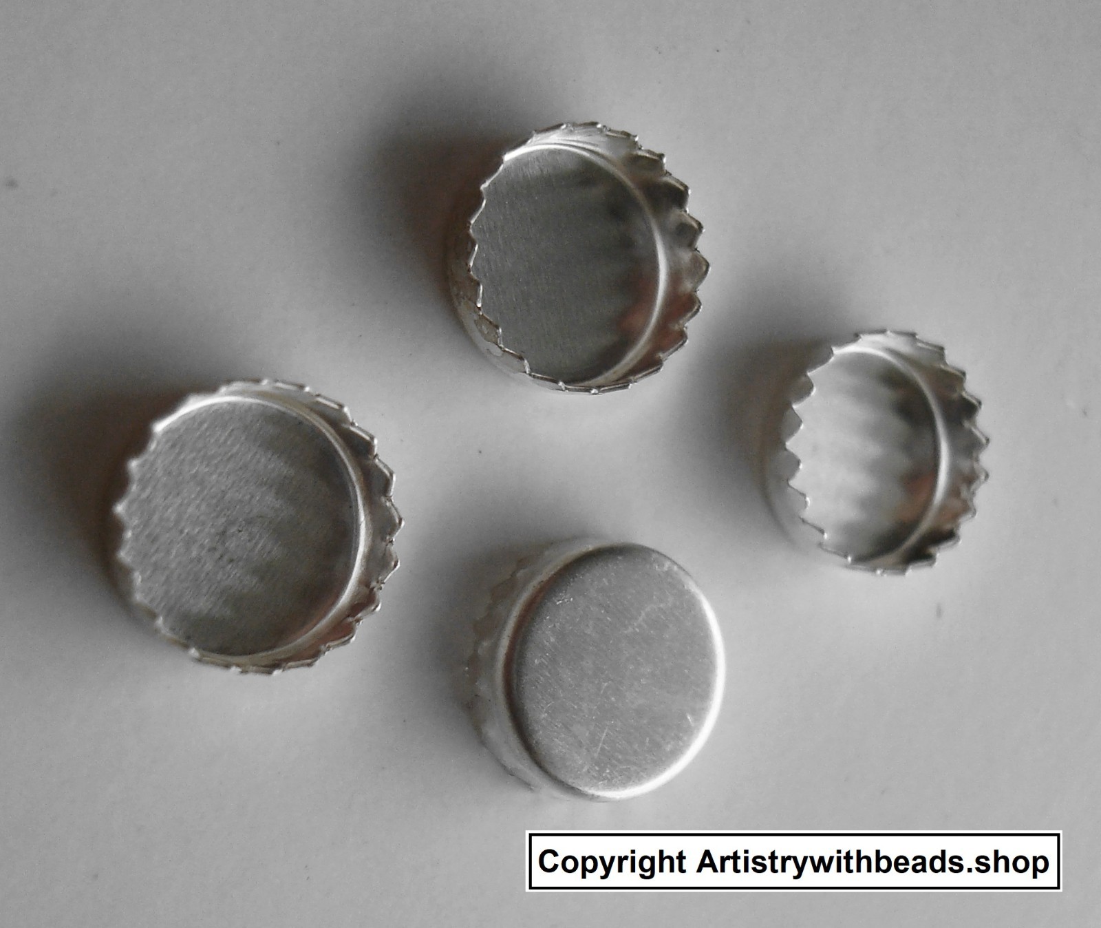 Sterling Silver 8mm Bezel cups 4 round machine made serrated edge bezels BC008S