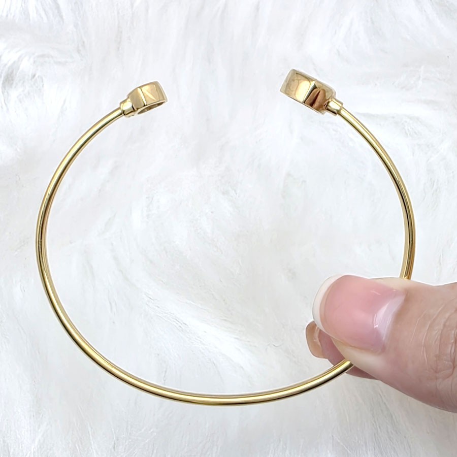 Heart gold plated silver 925 bangle