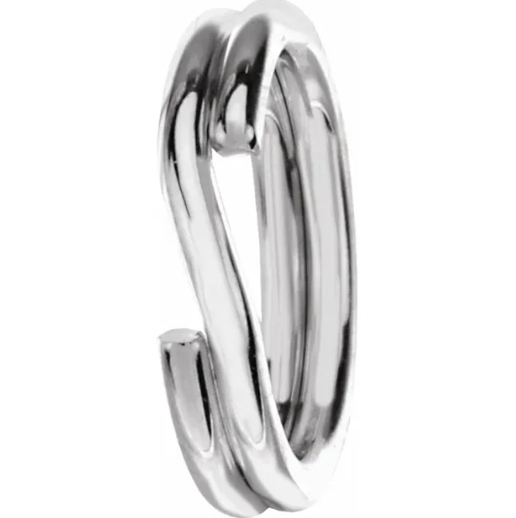 5mm OD 14k Solid White Gold Round Split Jump Ring Keychain Charm 4.9mm RHODIUM