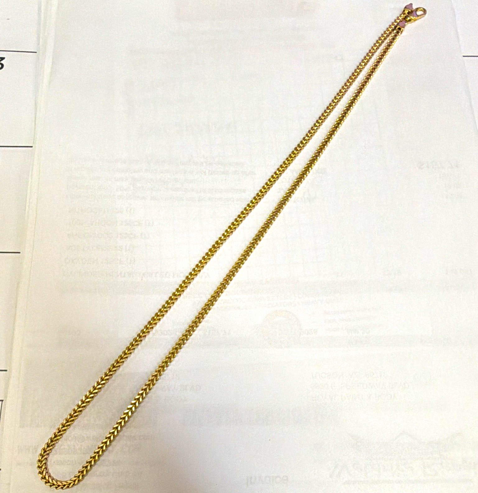 3mm 10K Yellow Gold Franco Chain Necklace, Lobster Clasp Closure 24 inch