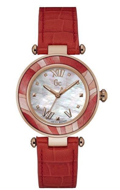Guess Collection Orange Genuine Leather Band LadyChic 32mm Ladies Watch Y12006L1