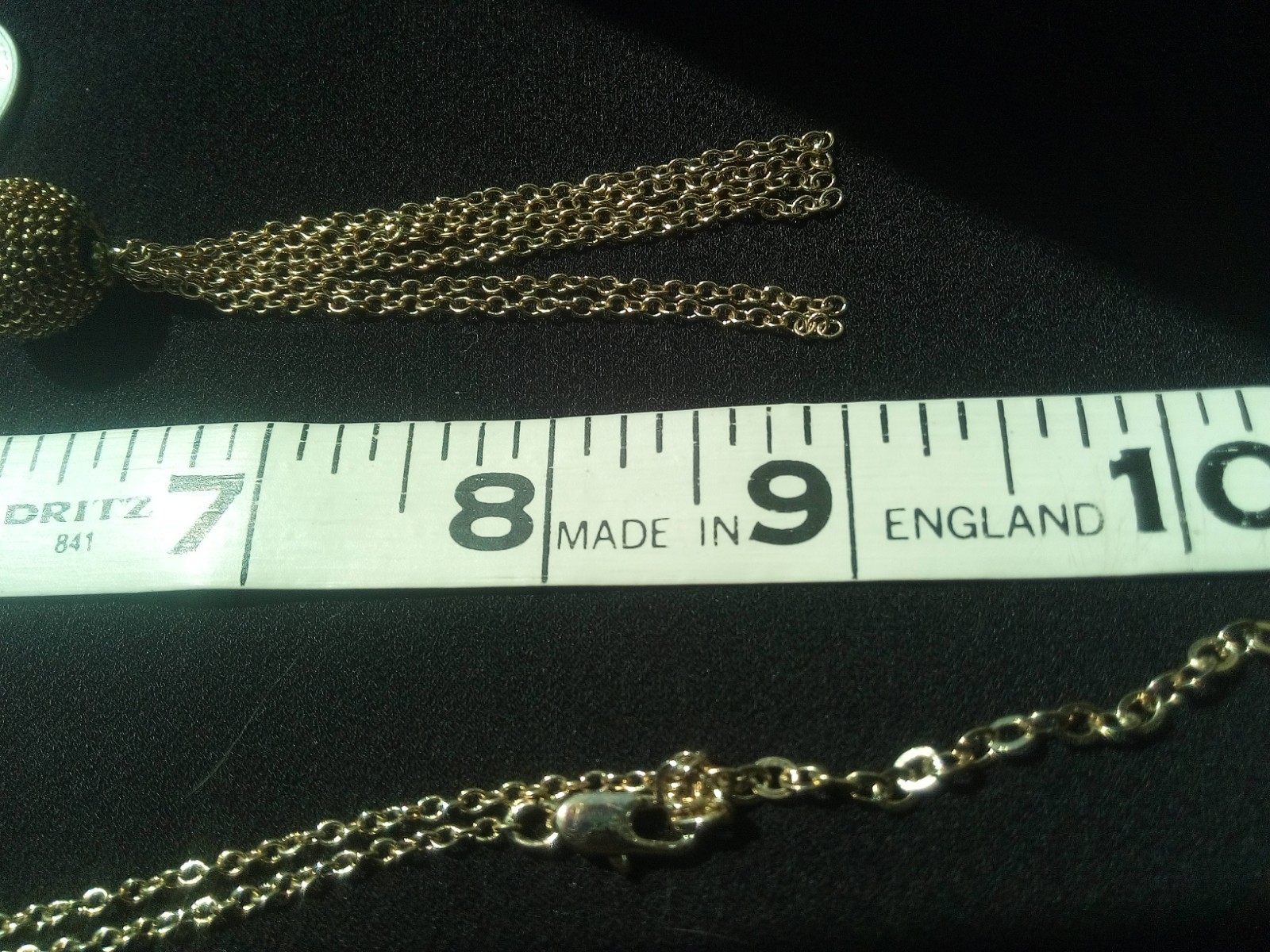 29″ Plus 2″ Ext. Gold Tone Neckl, 3, 1/2″ Decorative Balls & Tassel