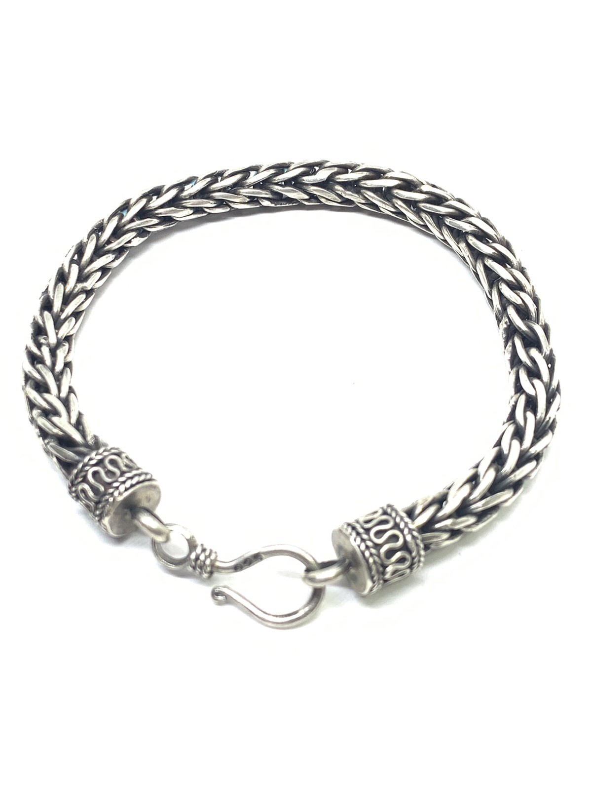 Indian Ethnic Bracelet – Braided Design in 925 Silver 28.5 grams -8”