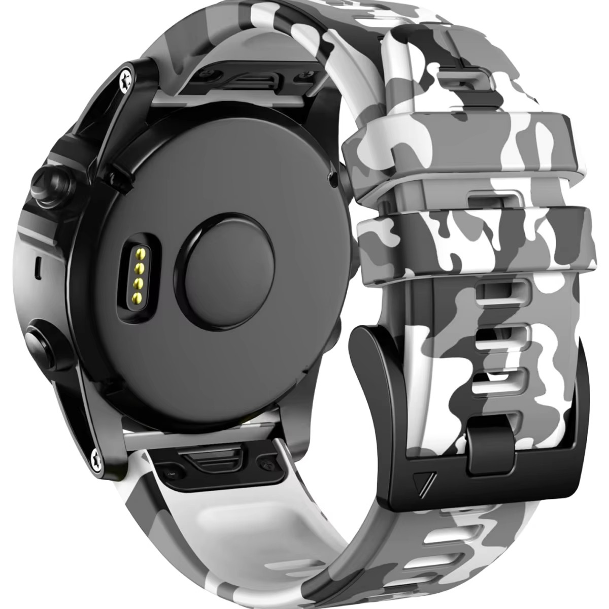 QuickFit 22mm 26mm Camouflage Silicone Strap For Garmin Fenix 8X 7X 7 Plus Epix